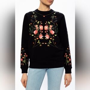 Brand New Burberry Women's Fairhall Flowers Pullover Sweater - Black - Size XS